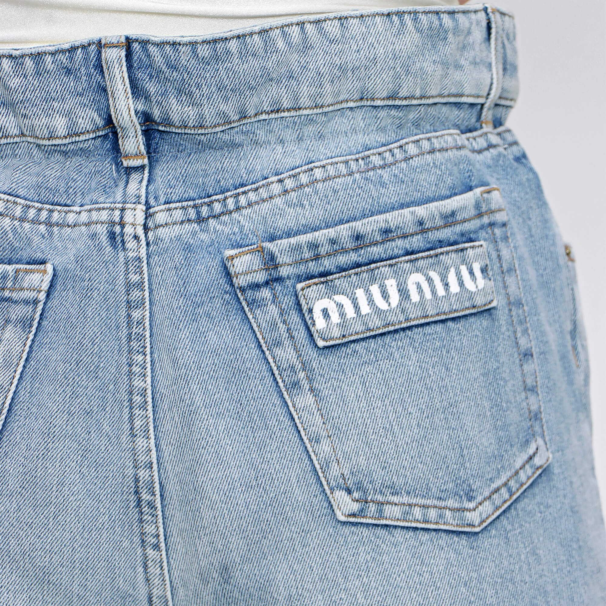 Miu Miu - High Waisted Denim Shorts